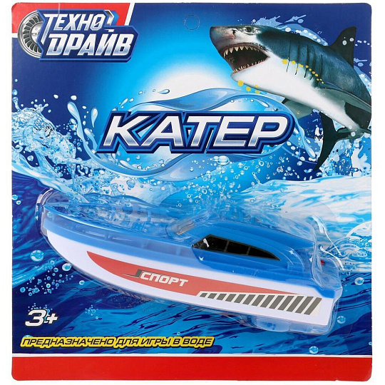 Катер игрушечный Технодрайв, Турбо, 25х26х7.5 см, блистер, пластик, B1803054-R, синий