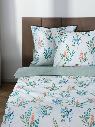 Постельное белье 2-спальное, простыня 200х215 см, 2 наволочки 70х70 см, пододеяльник 175х215 см, Майская ночь, микросатин, Италия, SJT2502-2