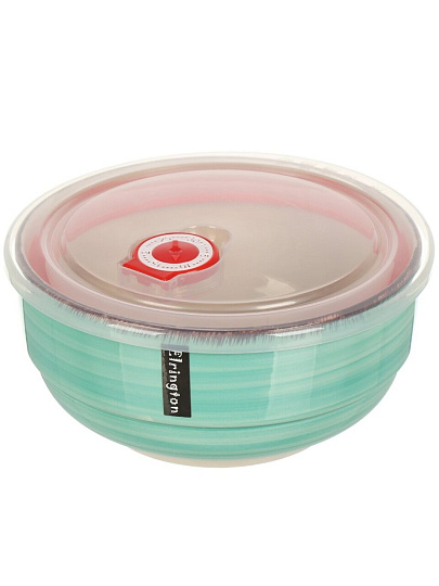 Салатник керамика, круглый, 2 шт, 10 см, 0.45, 0.8 л, с крышкой, Аэрограф, Изумруд, Elrington, 139-23109