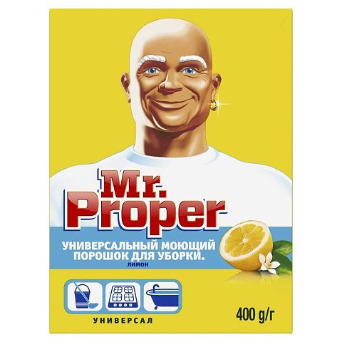 Средство для мытья полов Mr.Proper, Лимон, порошок, 400 г, 81473683