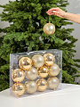 Елочный шар 12 шт, золото, 10 см, SYQA-012145 - фото 3