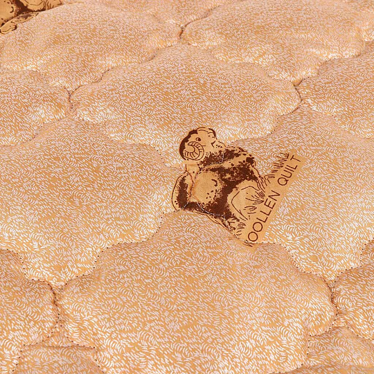 Одеяло 1.5-спальное, 140х205 см, Овечья шерсть, 50%, 50% полиэстер, 250 г/м2, всесезонное, чехол 100% полиэстер, кант, IVVA