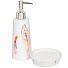 Набор для ванной 4 предмета, Перышко, стакан, подставка для зубных щеток, дозатор для мыла, мыльница, Y3-876 - фото 2