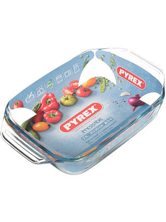 Форма для запекания стекло, 20х31 см, 2.1 л, прямоугольная, Pyrex, Irresistible, 407B000/7046