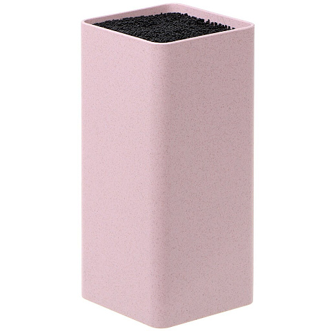 Подставка для ножей, пластик, прямоугольная, 11х11х22 см, розовая, Y4-5432