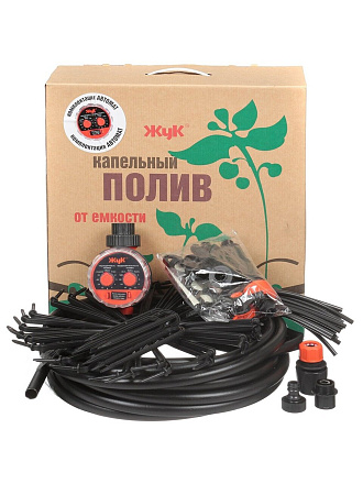 Набор для капельного полива от емкости, на 30 растений, с таймером, 9 м, Жук, 7573-00