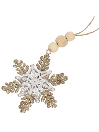 Елочное украшение Снежинка, белое, 10 см, SYYKLA- 1923273