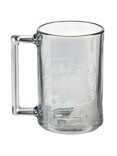 Кружка стекло, 320 мл, Черное море Коты, Glasstar, RNBSG4717