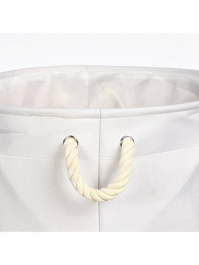 Корзина для белья, 40х50 см, цилиндрическая, полиэстер, серая, звезда, Y4-7074