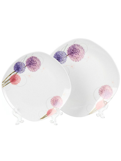 Сервиз столовый фарфор, 19 предметов, на 6 персон, Аллиум, 19к-19229, квадрат