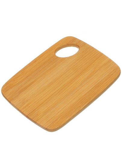 Доска разделочная бамбук, 20х15х1 см, с ручкой, прямоугольная, H-1634