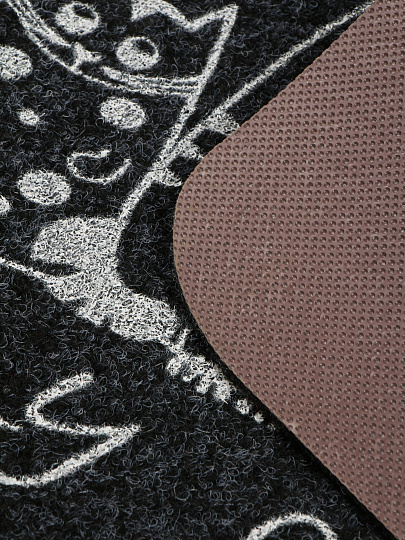 Коврик влаговпитывающий 60х90 см, прямоугольный, серый, Велюр Четыре кота, ComeForte, TCLR/W-1908