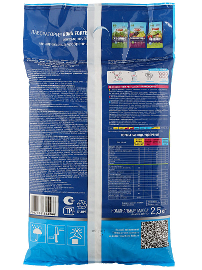 Удобрение Универсальное, Весна-лето, микроэлементы, гранулы, 2.5 кг, Bona Forte