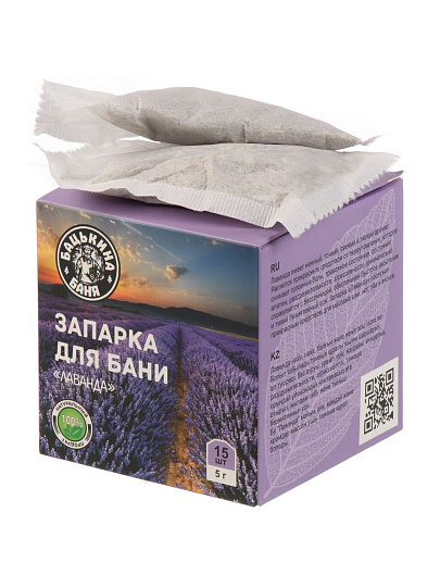 Запарка для бани лаванда, 5 г, фильтр-пакет, 15 шт, Бацькина Баня, Лаванда, 21029