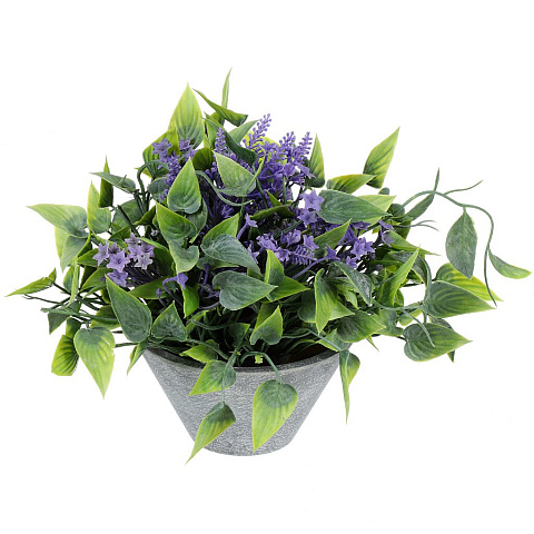 Цветок искусственный декоративный в кашпо, 17 см, светло-фиолетовый, Y6-10380