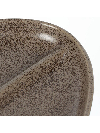 Менажница для сервировки, керамика, 20 см, 5 секций, Billibarri, Dancing Leaves, коричневый матовая, 900-072