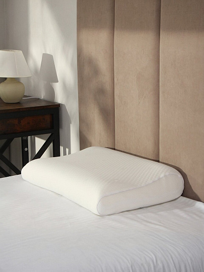Подушка ортопедическая, 40 х 60 см, пенополиуретан, Memory foam, чехол 100% полиэстер, с эффектом памяти, упругая, ИвШвейСтандарт, ПМФ-64пм