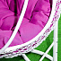 Подвесное кресло Кокон, 1-мест, 63х87х195 см, 150 кг, Green Days, белое, ротанг, подушка фиолетовая - фото 7