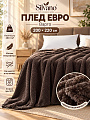Плед евро, 200х220 см, 280 г/м2, микрофибра, 100% полиэстер, Silvano, Варго, коричневый