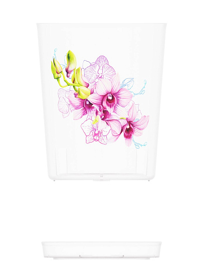 Горшок для цветов пластик, 1.2 л, 12.5х15 см, для орхидей, Альтернатива, М1603