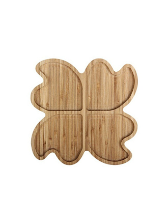 Менажница бамбук, 30 см, 4 секции, фигурная, 91242