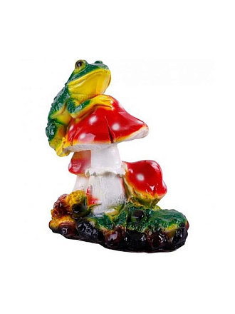 Фигурка садовая Три мухомора с лягушкой, 27х25 см, гипс, 13