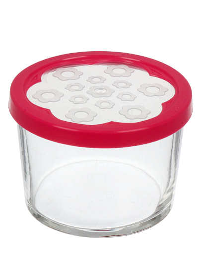 Банка для сыпучих продуктов, стекло, 0.22 л, с крышкой, Pasabahce, Basic, 42230SLBFK, фуксия