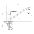 Смеситель для кухни, Decoroom, с картриджем, хром, DR22018 - фото 2