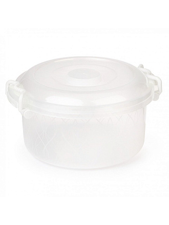 Контейнер пищевой пластик, 5 л, 30.3х27.7х14 см, круглый, с ручками, Альтернатива, М097