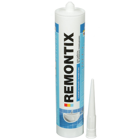 Герметик силиконовый, санитарный, Remontix, H1613, 310 мл, белый