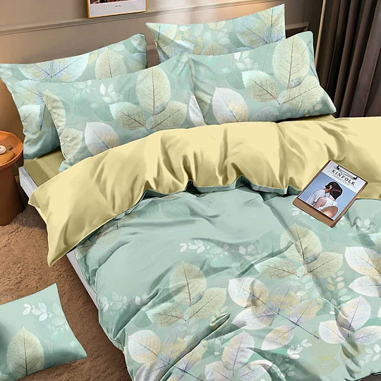 Постельное белье 2-спальное, простыня 175х214 см, 2 наволочки 50х70 см, пододеяльник 175х214 см, Адель, поплин, Орфей