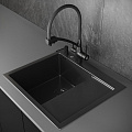 Мойка кухонная врезная, РМС, MRK-5851BL-L, нержавеющая сталь, 580х510 мм