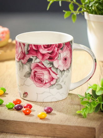 Кружка керамика, 350 мл, Розы, Y4-6632, в ассортименте