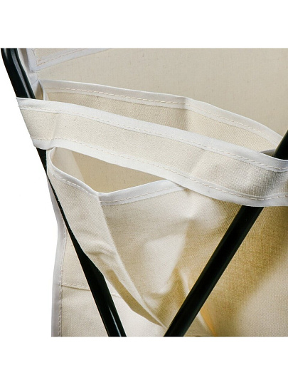 Корзина для белья, 47х42х54 см, прямоугольная, полиэстер, железо, белая, Y6-6568