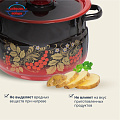 Кастрюля эмалированная сталь, 8 л, с крышкой, крышка сталь, сферический, Сибирские товары, С1920.38, красно-черная - фото 9