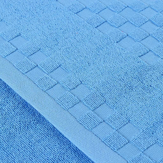 Полотенце банное 70х140 см, 100% хлопок, 550 г/м2, Chess Jacquard, Anilsan, ярко-голубое, Турция, 17-413970140
