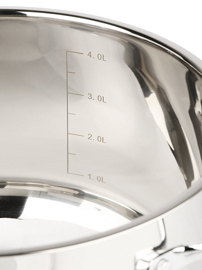 Кастрюля нержавеющая сталь, 4.7 л, крышка стекло, RasheL, R-40-22, индукция