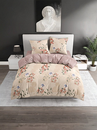 Постельное белье 2-спальное, простыня 215х220 см, 2 наволочки 70х70 см, пододеяльник 175х215 см, Silvano, поплин, Ньюдис