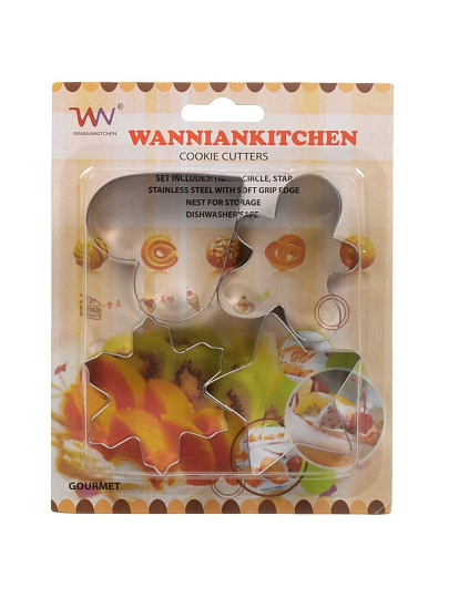 Форма для печенья нержавеющая сталь, 4 шт, фигурная, Y4-5681