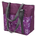 Термосумка 20 л, 48х15х32 см, Снежинки, полиэстер, алюминий, прямоугольная, фиолетовая, UV-014/3