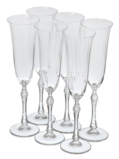 Бокал для шампанского, 190 мл, стекло, 6 шт, Bohemia, Parus Optic, БСС0425