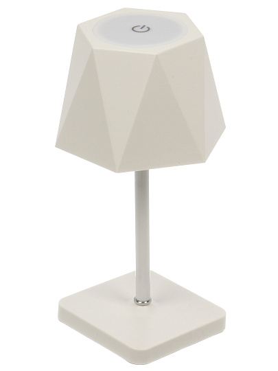 Светильник настольный на подставке, USB+адаптер, белый, абажур белый, A010108, 24 см