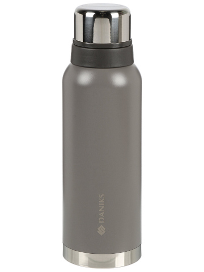 Термос нержавеющая сталь, 1 л, узкая горловина, Daniks, Эгида, колба нержавеющая сталь, серый, DBR-1200