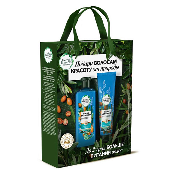 Набор подарочный для женщин, Herbal Essences, Марокканское аргановое масло, шампунь 400 мл + бальзам - ополаскиватель Марокканское аргановое масло 180 мл