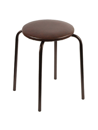 Табурет 310х310х425 мм, шоколад/медь, сиденье круглое, на 4-х металлических опорах, Оптима