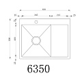 Мойка кухонная врезная, РМС, MRK-6350BL-L, нержавеющая сталь, 630х500 мм - фото 2