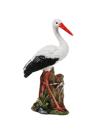Фигурка садовая Аист в камышах, 21х9х37 см, полистоун, F889