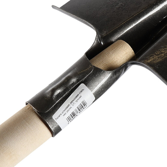 Лопата штыковая, рельсовая сталь, черенок деревянный, СП, прямая