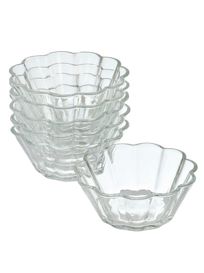 Салатник стекло, фигурный, 6 шт, 10х4 см, 0.15 л, Elinor, Kaveh, BL7323GCL