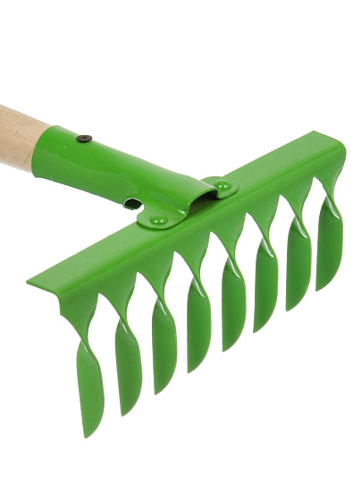 Грабли витые, 8 зуб, сталь, HouseLoft, клепанная тулейка, садовые, черенок деревянный, ГВ8КЛ02